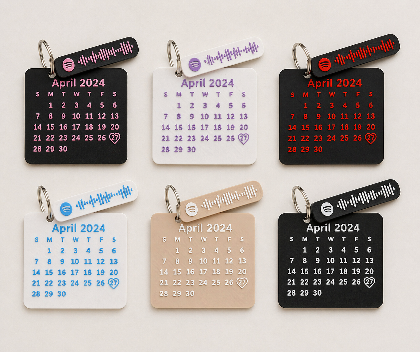 Personalised song and date keychain