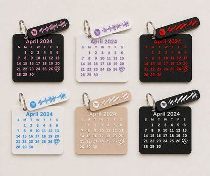 Personalised song and date keychain
