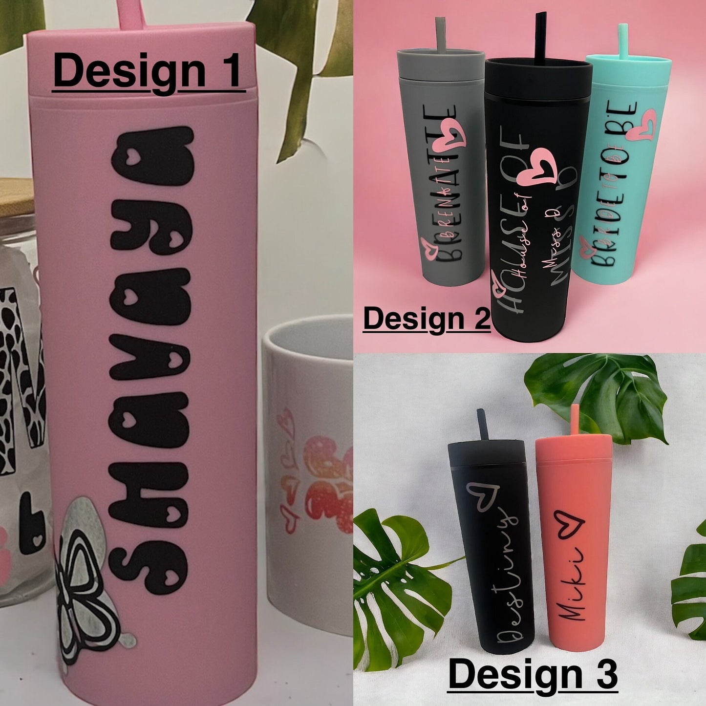 16oz Tall Tumbler | Personalisation available | Matte colours | Straw included | Reusable