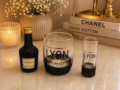 Personalised glitter glass bundle