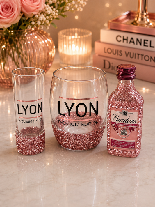 Personalised glitter glass bundle