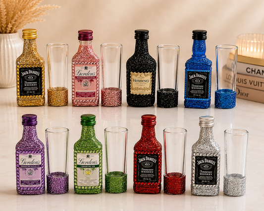 Personalised glitter glass bundle