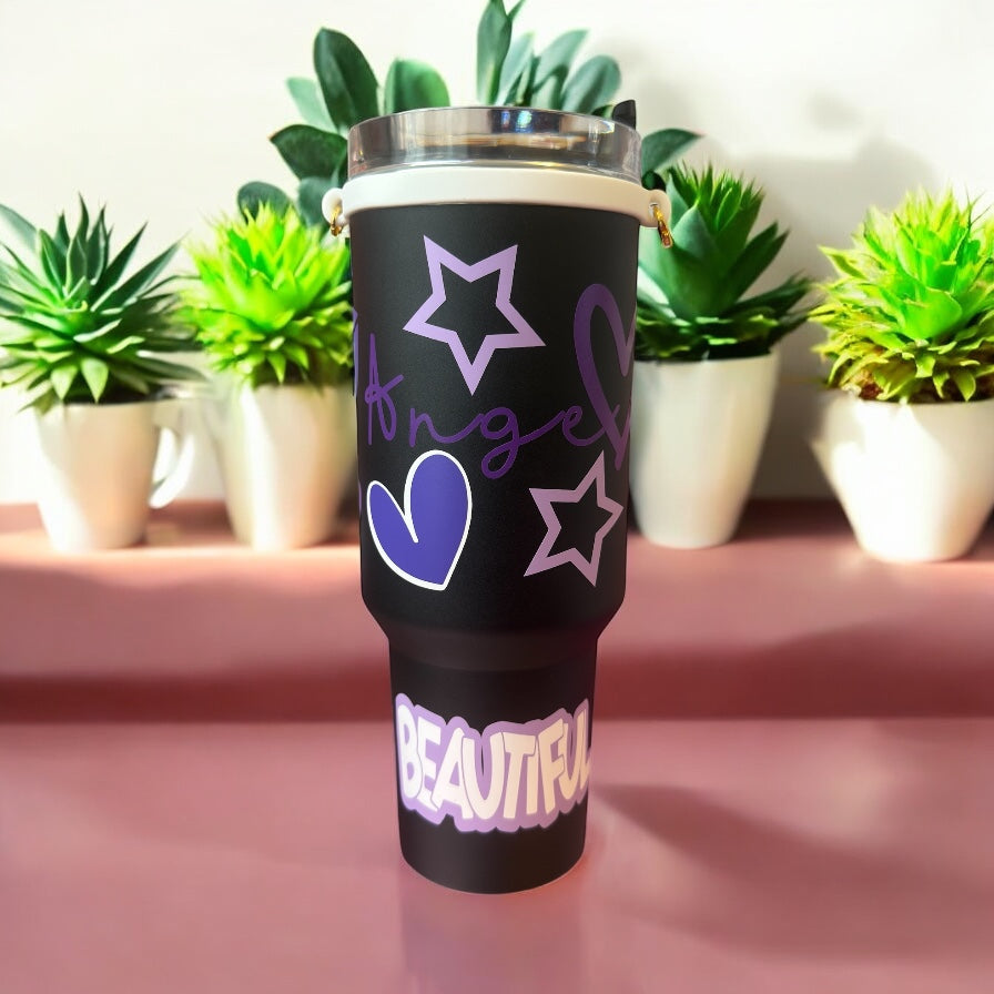 Personalised 40z Tumbler | Straw included | Reusable | Cold Cup