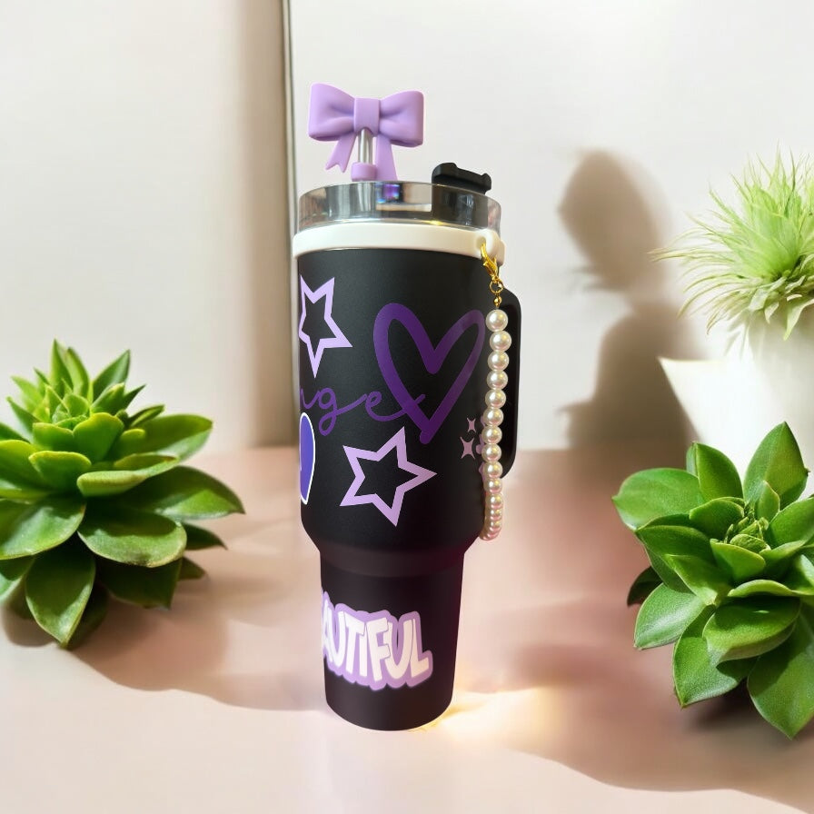 Personalised 40z Tumbler | Straw included | Reusable | Cold Cup