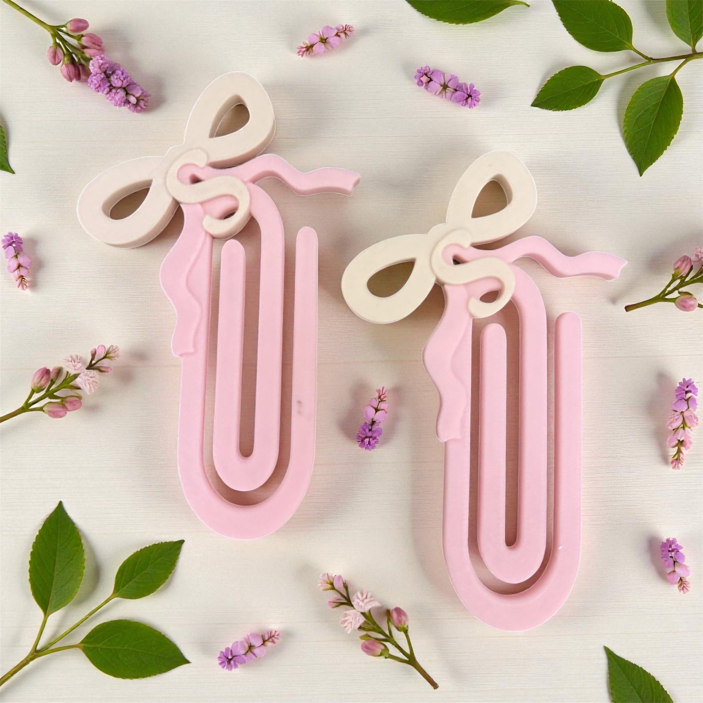 2 FOR £10 | Jumbo Aesthetic 3D Paper Clips – Heart & Bow Collection