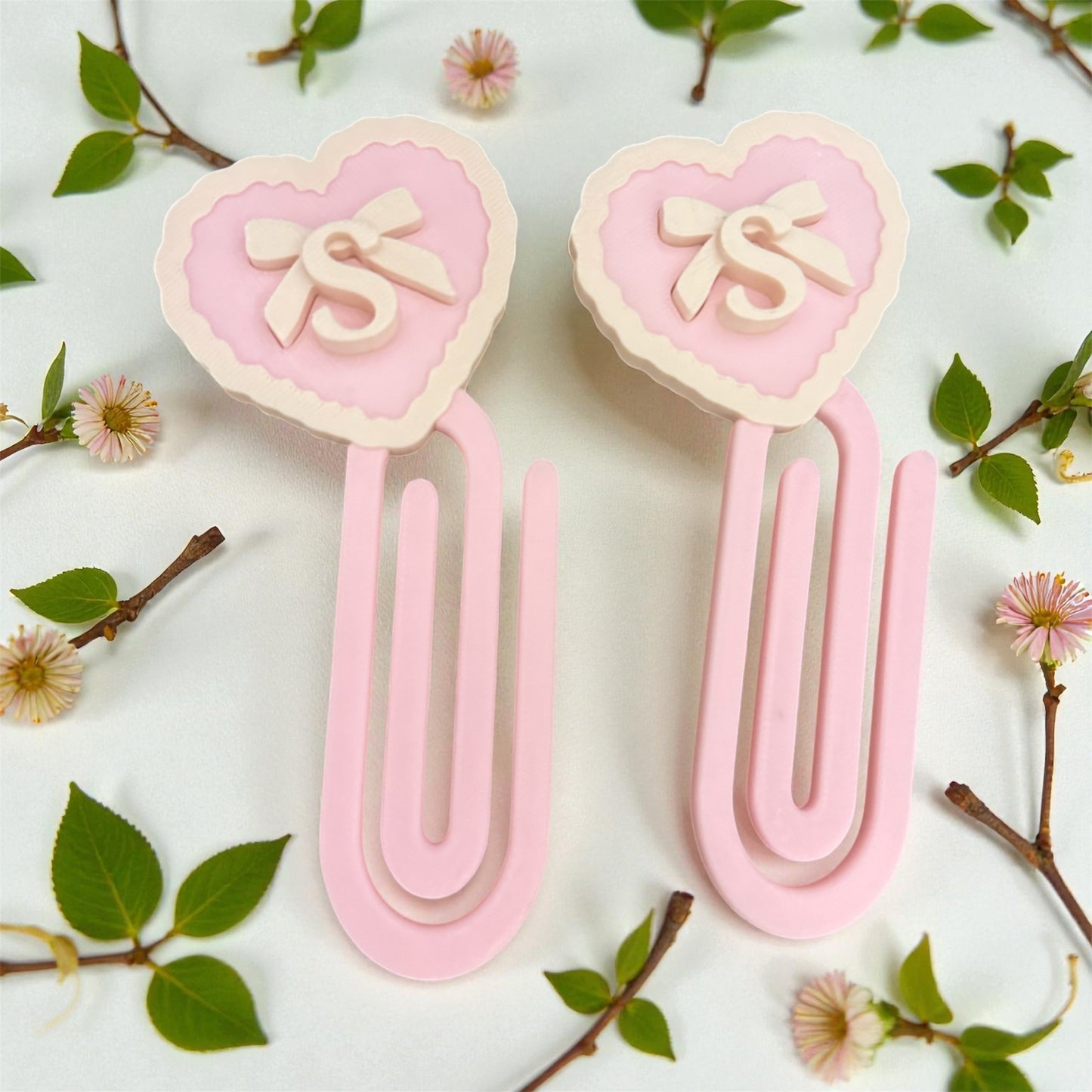 2 FOR £10 | Jumbo Aesthetic 3D Paper Clips – Heart & Bow Collection