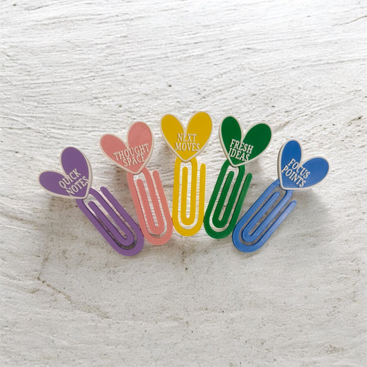 2 FOR £10 | Jumbo Aesthetic 3D Paper Clips – Notes & Thoughts Stationary Collection